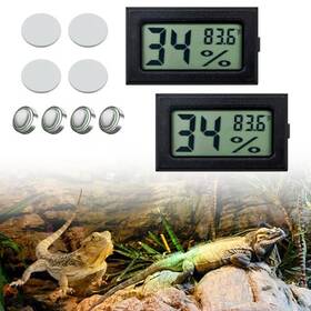 Tpm-11 Uncle Yang 2pcs Mini Digital Thermometer Hygrometer Rectangle Reptile And