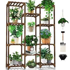 Amhj-10t-07 Uneedem Plant Stand Indoor Outdoor Tall Shelf For Multiple Plants 10 Tiers