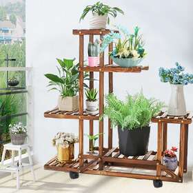 Grfhd764674545 Unho Narrow Corner Rolling Plant Stand Multiple Succulents Flower Rack Indoor Outdoor