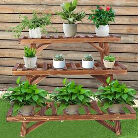 Jfg87fdjgijfd Unho Set Of 3 Plant Bench Stand Flower Pot Rack Garden Display Shelf Outdoor Indoor