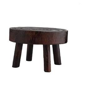 200716ly03-2-6767-1046485191 Unie Ini Wooden Stool Round Garden Flower Display Stand Decorative Short M Brown