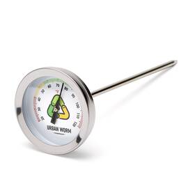 Urban Worm 850018703017 Soil Thermometer - 5-in Stainless Steel Stem Perfect For Gardening And Bin