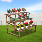 Usx-845-1140141 Outsunny Wooden Step Style Plant Stand Flower Garden Shelf