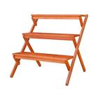 V4992 Vifah Tiered Plant Stand Natural Eucalyptus Wood Finish Outdoor Garden