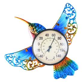 3602689b Vcuteka Thermometer Indoor Outdoor Patio Weather Wall Hummingbird No Batt