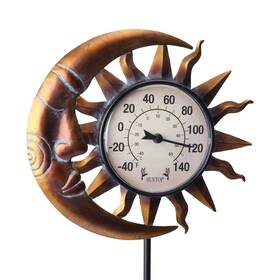 Vcuteka 710946608788 Outdoor Thermometer Decorative Garden Stakes Metal Decor F
