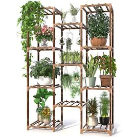 Veakoo Plant Stand Indoor Outdoor11 Tiered Tall Wood Flower Stands Large