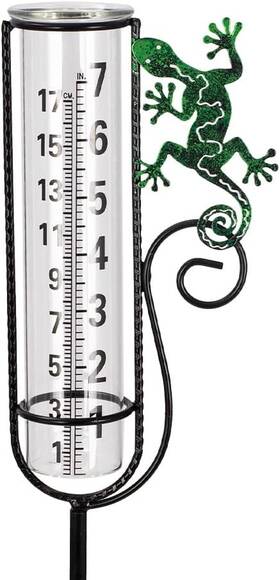 Vn0407 Venniy Outdoor Rain Gauge 7 Inch Metal Gecko Guage For Yard Lawn