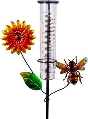 Dy49061816 Vewogift Bee Rain Gauge Outdoor Freeze Proof With 7 Inch Plastic Sunflower-bee