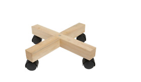 831084 Vigoro 13inch 4 Wheel Plant Caddy Barrel Mover Real Wood With 50lb Per Capacity