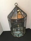 Vintage Leaded Glass Terrarium Display Case Miniatures Mirrored Terriarium