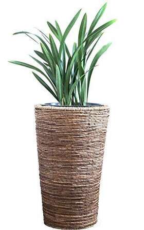 Vintiquewise 651355224780 Wicker Banana Rope Tall Floor Plant Stand Large