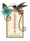 90718 Vista Hummingbird Thermometer Sunset Glass Feather Birds Metal
