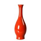 Vs0005-r  Adeco Decorative Wood Vase Smooth Gloss Finish Red 663489008846