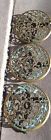 Vtg Wheel Stand Light Design Ornate Scroll 3 Caster Patina " Plant Brass 11