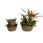 Wald Imports Round Rustic Galvanized Metal Container With N A