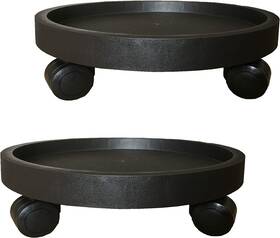 Wanderingdonkey 445026084079 2 Pack Of 11 Inch Heavy Duty Plant Caddy With Wheels Rolling Stand Pot