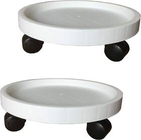 Wanderingdonkey 744759077325 2 Pack Of 11 Inch Heavy Duty Plant Caddy With Wheels Rolling Stand Pot Tro
