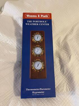 Weems & Plath 311700 And Brass Porthole Weather Center Thermometer/barometer Hygrometer