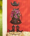 Western Unbranded Cowgirl Free Standing Metal Planter Stand Porch Patio Flower Bed Decor 884916602363