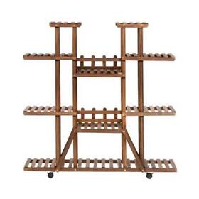 Winado Plant Stand 6-tier Outdoor With Shelves Waterproof Wood Brown