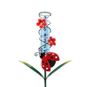 Wonder Garden 5001442 Rain Gauge Outdoor Decorative Ladybug Gauges Medium Red
