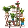 Wood Plant Stand With Wheels Conmixc 5 Tiers 10 Potted Shelf Rack