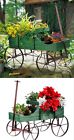 Wood Yard Planter Cart Country Rustic Decor Flower Garden Wagon Wheel Wooden