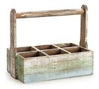Wooden Green Blue Basket Rustic Crate