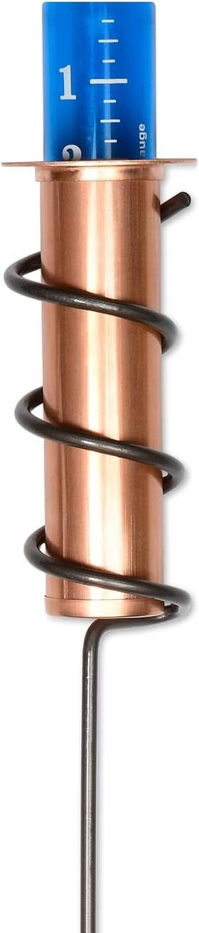 Worlds Coolest Rain Gauge Company A24-crb Wcrg Copper For Yard Steel Stake - Outdoor Sprinkler