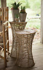 A5774 Woven Iron Pedestals Rush Set 2 Kalalou Recycled