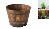 500bo Wpb Usa Vegtrug Barrel Planter Large Burnt Oak Finish