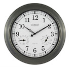 Wt-3181p-dt La Crosse Pewter Analog Atomic Outdoor Clock With Temperature Humidity