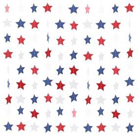 Wyngee Dlrzs16p3m Patriotic Star Garland Banner Streamers 59 Ft 6 Strands Red White Blue