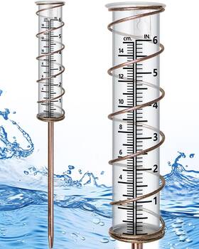 Ckh-lyqz6 X-prek 6 Inch Vintage Brown Rain Gauge Outdoor Easy To Read Detachable Ra