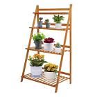 Xz0468 Xinzhe Bamboo Plant Flower Stand Folding Storage Display Shelves Organizer