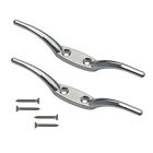 Y37 Huouo Pcs Flagpole Cleat Hook Inch Silver Cast 696231663888