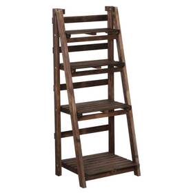 Dyamks0001 Yaheetech Stand Ladder Shelf 42.5 Inch Indoor/ Outdoor Foldable Wooden 4-tier