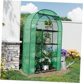 Yardsight 740863697190 4-tier Mini Greenhouse 40 X 18 63 Inch Steel Frame And Pe Cover Green