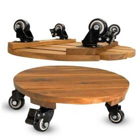 Deuu1 Yes4all 2pack 12inches Wood Plant Caddy With Wheels Heavy Duty 264 12 Inch Round Shape