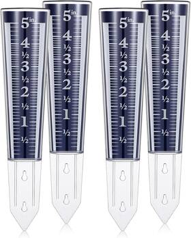 Jf-yexiya-2831 Yexiya 4 Pcs 5 Inch Capacity Rain Gauge Outdoor Easy To Read Acrylic Ra