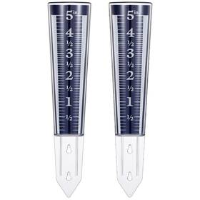 Yexiya Jf-yexiya-2833 2 Pcs 5 Inch Capacity Rain Gauge Outdoor Easy To Read Acrylic Blue