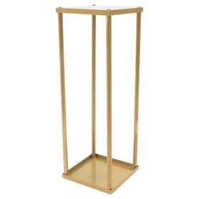 Hg-zj-9994 Yiyibyus Floor Flower Stand 7.9 Inch Wx23.6 H Square Outdoor Metal In Gold 2-piece