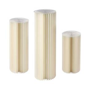 Jjoul8t8wdzj8 Yiyibyus Plant Stand 3-pcs Foldable Cardboard Pvc Plastic Cylinder Creamy White