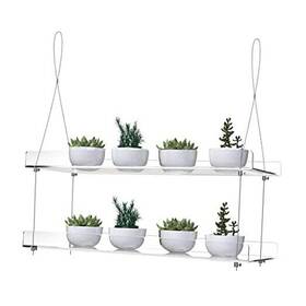 Zerzsemp 632770454761 Hanging Acrylic Plant Shelves For Windows Height Adjustable Clear 2 Tier