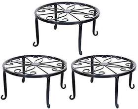 Zkf 744759837578 3 Pcs Garden And Home 10 Inch Metal Potted Plant Stand Rustproof Iron Art Flower P
