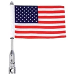 Universal Motorcycle Flag Mount With Chrome Pole & American - Lightweight. Fixed Price $42.99.