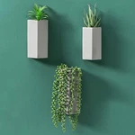 Mygift Modern Gray Ceramic Geometric Wall Planters, Decorative Hanging Succulent. Fixed Price $24.99.