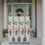 3-TIER Flower Display Stand Metal Storage Rack W/ 12 Buckets Balcony Garden. Fixed Price $115.47.