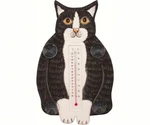 Fat Black & White Cat Small Window Thermometer. Fixed Price $16.99.
